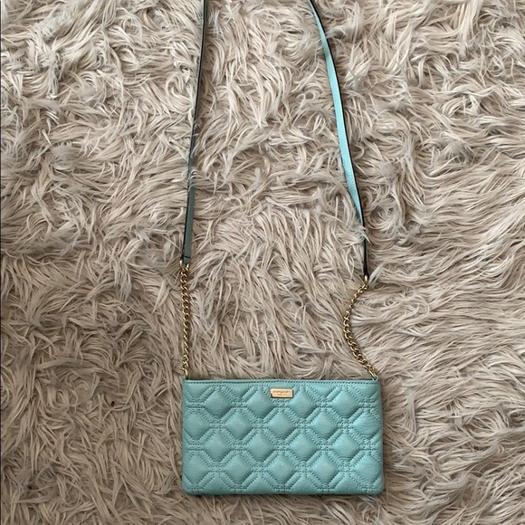Kate Spade light blue quilted crossbody - Picture 1 of 3